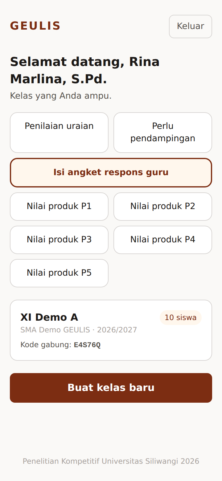 Tangkapan layar: Mulai dari beranda guru