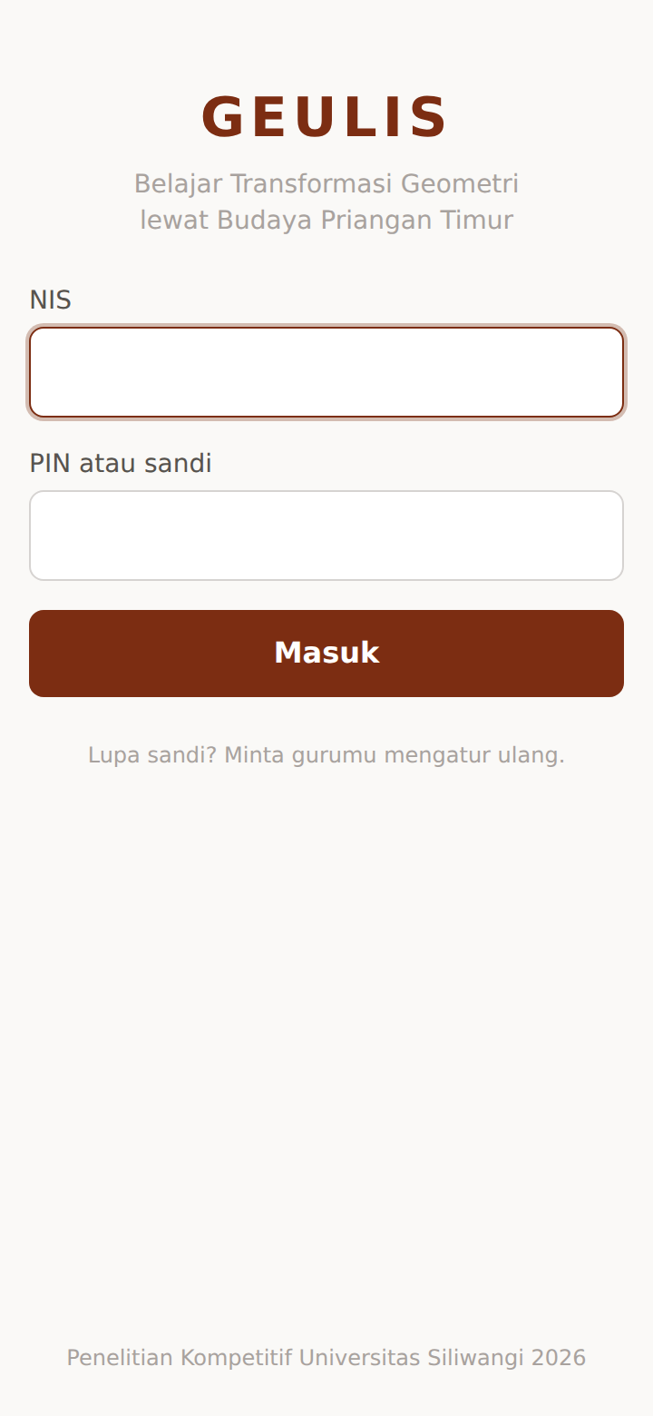 Tangkapan layar: Masuk dengan NIS dan PIN
