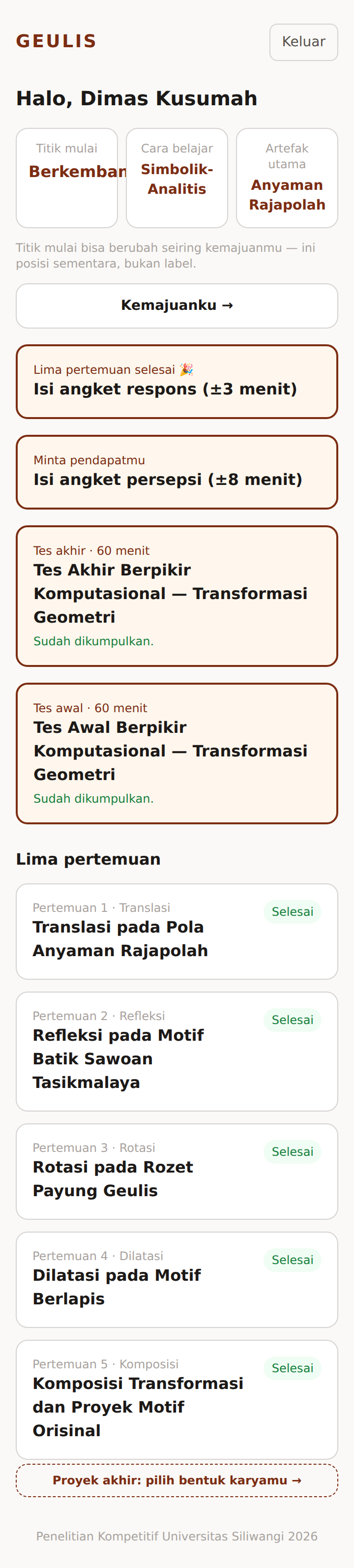 Tangkapan layar: Kenali halaman Jalur Belajarmu