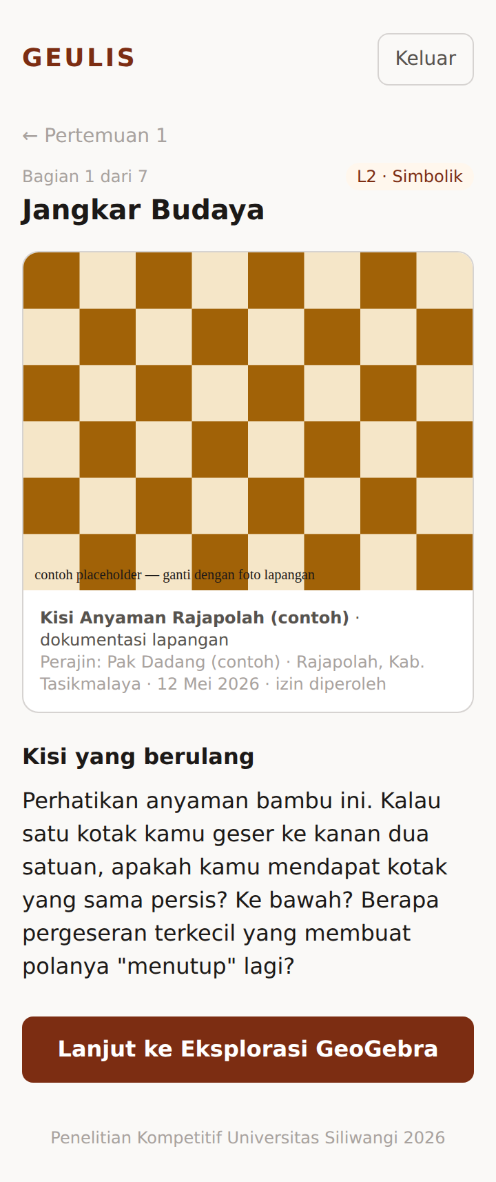 Tangkapan layar: Kerjakan satu bagian